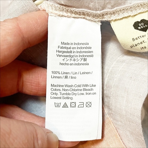 Madewell 100% Linen Beachside Shirt Small Ombré Stripe‎ blue coral boxy top - Picture 8 of 10